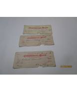 COMMERCIAL BANK WASHINGTON OHIO CHECKS 3 LOT BANKING  EPHEMERA 1899 - $20.00