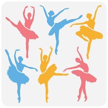 DanceCraft Ballerina Stencil Set - 5 Styles, Reusable 11.8x11.8 inch Pla... - £13.75 GBP