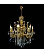 Ornate European Brass Crystal Chandelier Heirloom - $2,700.00