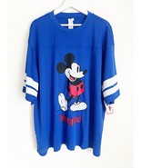 Disney Mickey Mouse Disneyland Football Jersey Shirt Mesh Blue Adult XL NWT - $82.71 CAD