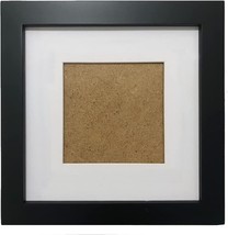 7x7 Picture Frames with 4x4 Opening Mat. 7x7 Black Square Photo Frame Wood - £9.68 GBP