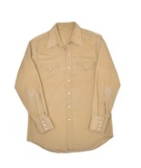 Vintage 70s Corduroy Shirt Mens L Khaki Western Pearl Snap Long Sleeve C... - £30.77 GBP
