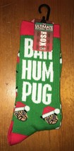 Pair of Men&#39;s Christmas Bah Hum Pug Dog Xmas Socks - $10.00