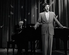 Frank Sinatra singing in front of piano 1950&#39;s in classic hat iconic 16x... - £55.94 GBP