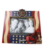 Patriotic Maltese Cross Fireman Helmet Hose Fire Hydrant USA Flag Pictur... - $37.34 CAD