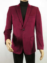 Men's Velvet Sport Coat Jacket by BASSIRI Leonardi J1042 Burgundy image 3