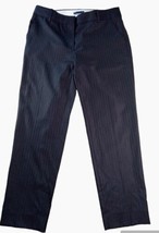 J. CREW 2 PANTS 100% WOOL CITY FIT SUPER 120&#39;S BLUE ANKLE LEG PIN STRIPE  - £9.49 GBP