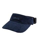 Levi&#39;s Men&#39;s Adjustable Terry Cloth Embroidered Logo Visor Navy Blue-OS - $24.50 CAD