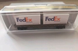 Model Power N FedEx Containers On Santa Fe 59&#39; Flat Car  No 84051  - $29.70