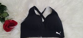 Puma Women’s Sports Bra Black Sz Small Padded Adjustable Strapps - $9.89