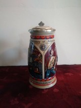 BUDWEISER 1992 DISCOVERY OF AMERICA  COVERED BEER STEIN 8&quot; TALL  - £56.97 GBP