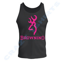 BLACK shirt PINK BROWNING Buckmark tee Tank Top Sleeveless  S to 2xL - £10.82 GBP