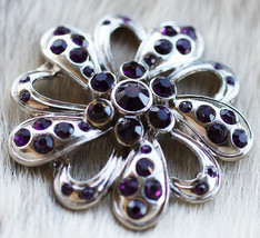 4 Conchos Rhinestone Horse Saddle Western Bridle Purple Bling Co412 - $24.74