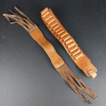 VTG HANDMADE LEATHER DUCK CARRIER STRAP AND 25 SHELL BANDOLIER CARTRIDGE... - $71.95