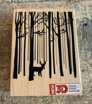 &quot;Deer In The Woods&quot; Extra Large Rubber Stamp by Spellbinders Free Shipping 5.5x4 - £16.00 GBP