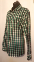 Banana Republic Button Up Mens Shirt Non Iron Tailored Slim Fit sz L Green Plaid - £19.72 GBP