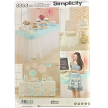 Simplicity 8353 Pattern Party Decor and Accessories Baby Bridal Shower OS UC - £3.58 GBP