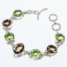 Smoky Quartz Gemstone 925 Silver Bracelets Handmade Jewelry Bracelets 7&quot; - £9.72 GBP