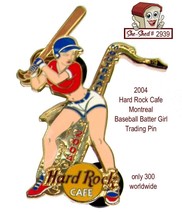 Hard Rock Cafe Montreal Baseball Batter Girl Saxophone 2004 Canada Trading Pin - £15.67 GBP