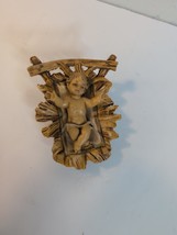 Vintage Fontanini Nativity Baby Jesus Gold Halo and Manger 1983 Italy Ch... - $564.50 MXN