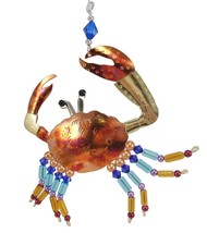 Colorful Crab Shellfish Ocean Ornament Metal Fair Trade Pilgrim Imports New - $24.70