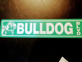 Long Large Vinyl Street Sign Bulldog Bull Dog head BLVD Boulevard 5&quot;X23&quot; - $4.99