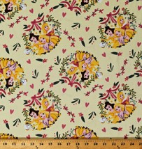 Knit Princess Friends Disney Belle Rapunzel Yellow Fabric by the Yard D335.29 - £31.46 GBP