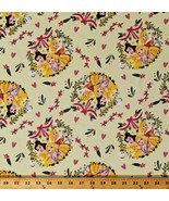 Knit Princess Friends Disney Belle Rapunzel Yellow Fabric by the Yard D3... - £31.45 GBP