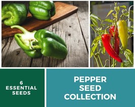Pepper Seed Collection 6 Essential Heirloom Peppers Non GMO - £49.36 GBP