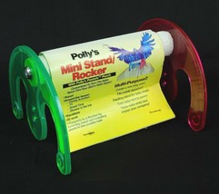 Polly&#39;s Portable Small Parrot Stand Rocker 1&quot;x6&quot; Long Nail Trim Perch Red Green  - £15.92 GBP