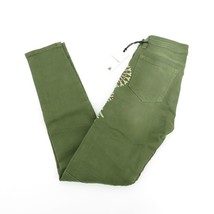 Miss Me Vintage Womens Skinny Jeans Olive Green Embroidered Size 24 NWT ... - $39.90