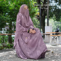 Rose Taupe Non-Pad Khimar Abaya Set with Emboss / Ramadan Eid Collection... - $147.00