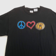 Peace Love Cookies Shirt Womens Large Black Short Sleeve Glitter Heart - $8.79