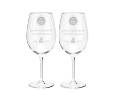 Chichi Gifts Engraved Queen Elizabeth Platinum Jubilee 70 Years Wine Glasses (2) - £21.70 GBP+