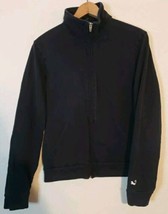 Sobe Drink 90s Y2k Zip Up Jacket Black Size Medium Lizard HAS HOLE Botto... - $18.66