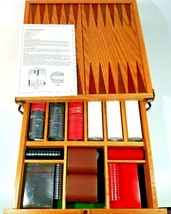 Wooden Boardgame box multiple games backgammon and checker board - $34.65