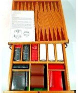 Wooden Boardgame box multiple games backgammon and checker board - £27.61 GBP