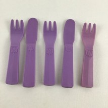 Fisher Price Fun With Food Pretend Purple Tulip Utensils Forks Knives Vintage - £15.44 GBP
