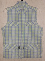 NWOT WOMENS Christopher &amp; Banks PLAID SEERSUCKER ZIP FRONT VEST  SIZE M - £20.07 GBP