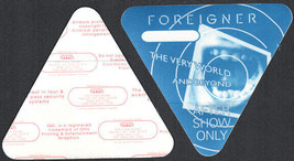 Foreigner OTTO Backstage After Show Pass from 1992 The Very World and Beyond... - £4.69 GBP