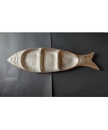 Cythina Rowley Fish Platter Serving Tray Divided 3 Sections Metal 29.5&quot; ... - £17.83 GBP