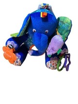 World of Eric Carle Elephant Blue Plush Activity Toy Baby Rattle Crinkle Mirror - £9.28 GBP
