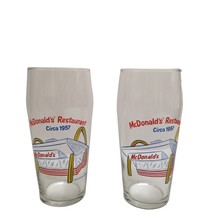 McDonald&#39;s Drinking Glasses Set Classic Retro 50&#39;s 1995 Clear Restaurant Decor - £18.27 GBP