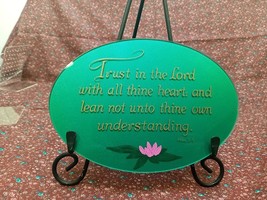 Trust In The Lord Glass Oval Plaque Proverbs 3:5 - £3.24 GBP