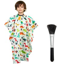 Gealaek Kids Haircut Cape and Neck Duster Brush Set with Dinosaur Pattern Kids B - £10.98 GBP