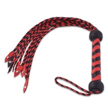 Genuine Cow Hide Leather Flogger Cat O Nine Braided Falls Heavy Steel Studs - £17.53 GBP