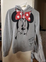 disney juniors grey hoodie multi color minnie mouse design small - $55.00