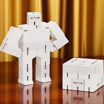 2014 Areaware Cubebot Micro (White) - David Weeks Modern Articulated Woo... - $16.50