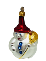 Vintage Glass Figural Snowman Ornament 23704 Poland - £15.90 GBP