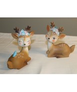 2 Adorable deer figurines, Deer dashboard Deco christmas ornament - £12.77 GBP